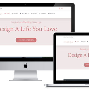 gildedheartcoaching.com screenshots shown on responsive device sizes