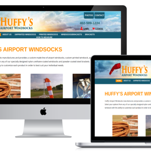 huffyswindsocks.com screenshots shown on responsive device sizes