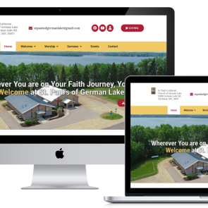stpaulsgl.org screenshots shown on responsive device sizes